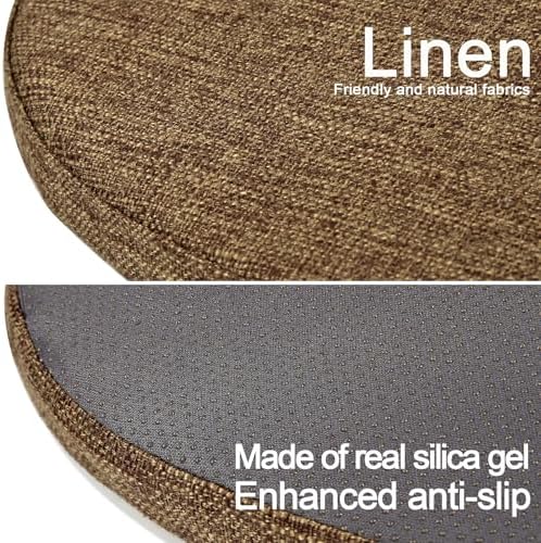 BUYUE Friendly Woven Fabric 14x14 Magnetic Cushion for Metal Chair 1 Piece, Enhanced Anti-Slip Seat Pad for Dining Kitchen Café Stackable Chair (U-Shape, Brown, 1 Count) - Image 5