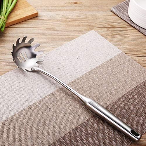 Spaghetti Spoon,304 Stainless Steel Pasta Spoon,Silver/13.8Inch - Image 4