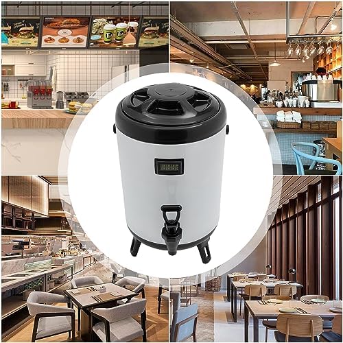 Hot Beverage Dispenser, 8L/2.11Gal Insulated Beverage Dispensers Insulated Thermal Hot and Cold Beverage Dispenser with Spigot & Thermometer Stainless Steel Drink Dispenser for Tea Coffee Milk - Image 4