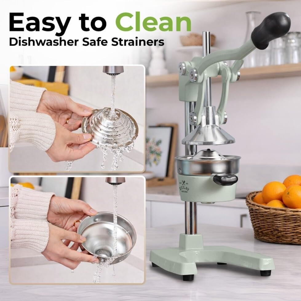 Zulay Kitchen Cast Iron Juicer, Orange Manual Juicer, Citrus Press, Mist - Image 5