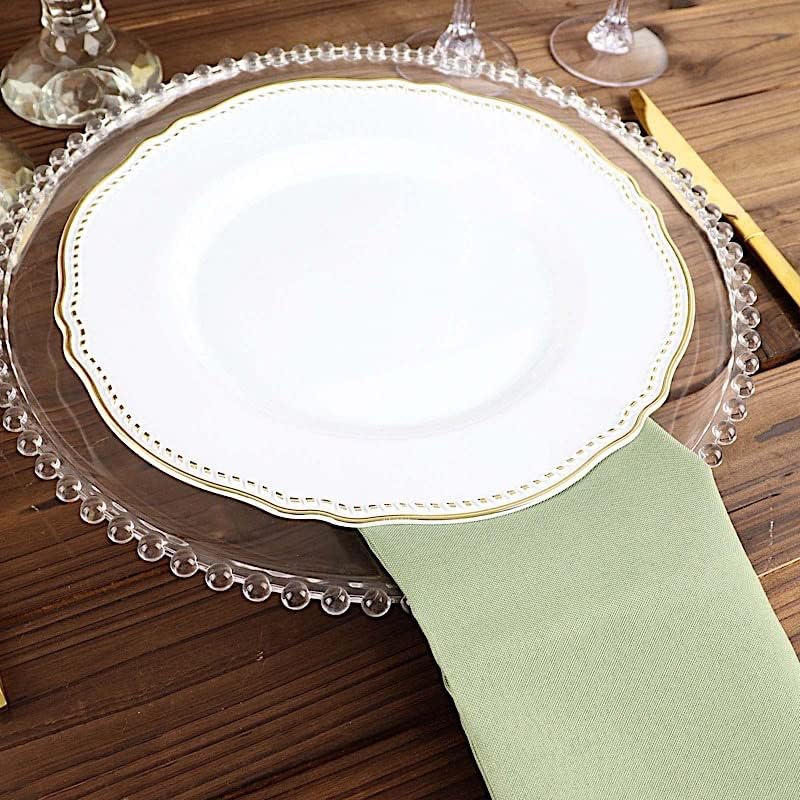 Balsa Circle 20 pcs 17-Inch Eucalyptus Green Polyester Table Napkins Reusable Washable Wedding Party Dinner Linens Tableware Supplies - Image 7