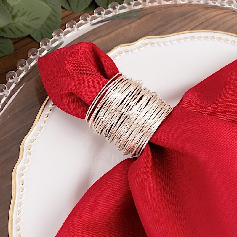 Balsa Circle 100 pcs 17-Inch Wine Polyester Luncheon Napkins - for Wedding Party Reception Events Restaurant Kitchen Home - Image 4