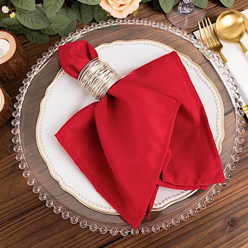 Balsa Circle 100 pcs 17-Inch Wine Polyester Luncheon Napkins - for Wedding Party Reception Events Restaurant Kitchen Home - Image 2