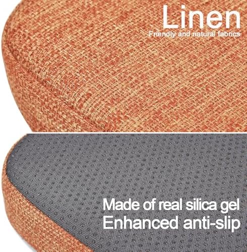 BUYUE Friendly Woven Fabric Magnetic Bar Stool Cushions Set of 4, Enhanced Anti-Slip Breathable Small Chair Seat Pads for Café Bistro Stackable Metal Stools (Square, Orange, 4 Counts) - Image 5