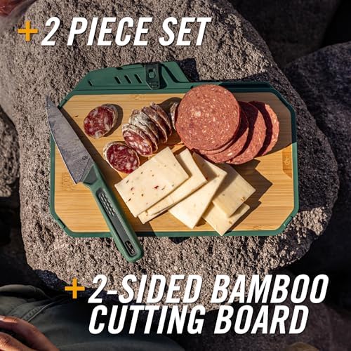 Gerber Gear ComplEAT Mini Cutting Board Set - Packable Cutting Board Kit with Dual-Sided Bamboo Board and 3.75" Paring Knife (4116 German Stainless Steel) for Camping, Picnics & Backpacking - Image 3