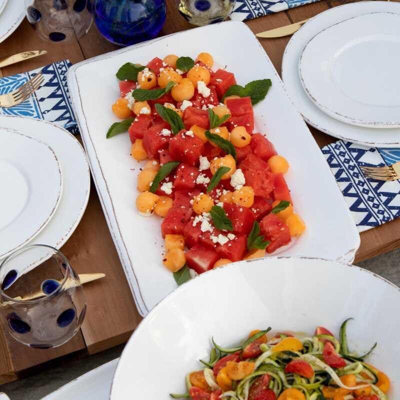 VIETRI Melamine Lastra White Rectangular Platter - Image 4